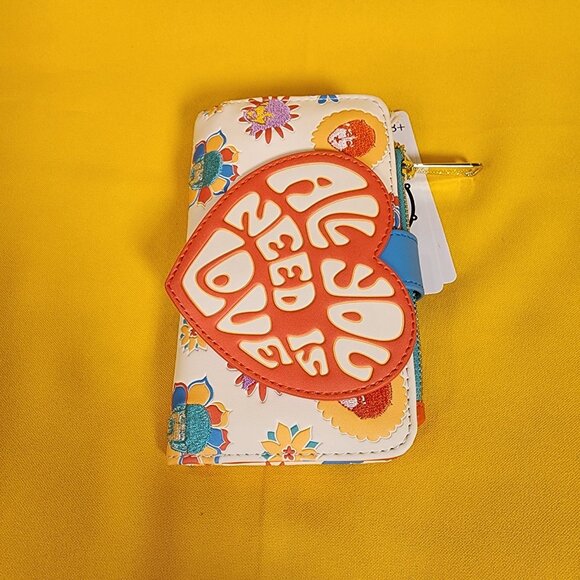 Loungefly The Beatles All You Need Is Love Flap Embroidered Wallet NEW - Picture 8 of 14